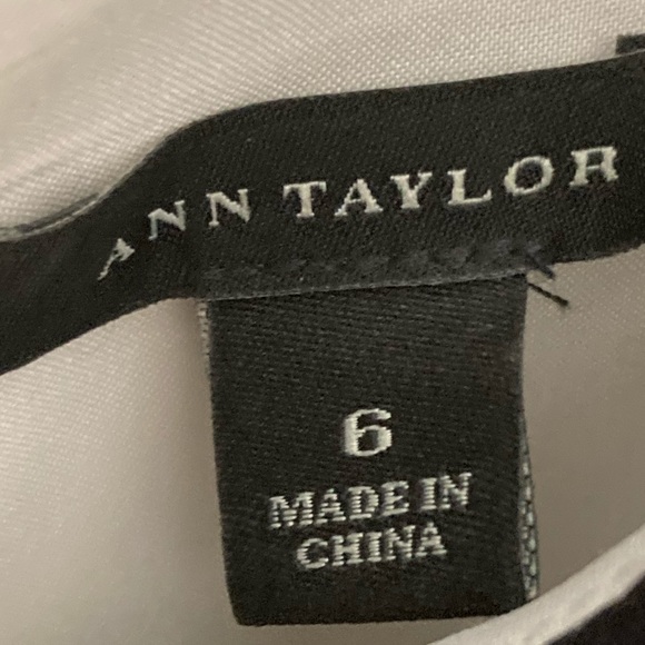 Ann Taylor black/white knee length dress.  Size 6 - Picture 2 of 8